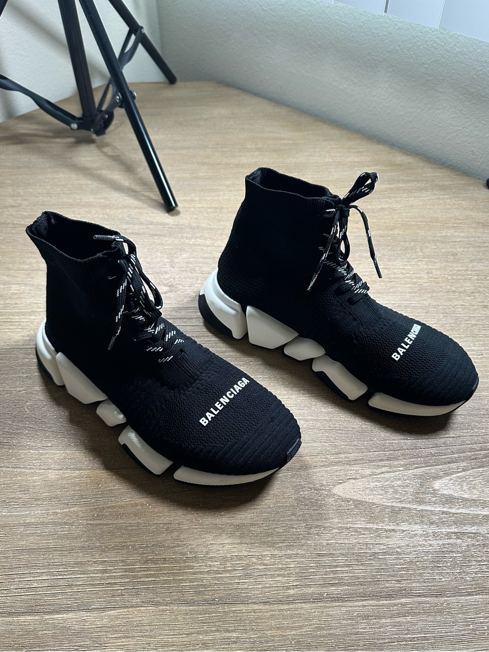 Balenciaga Speed 2.0 Trainer Black White Sock Sneakers EU 39 US 9 w/ Box Receipt